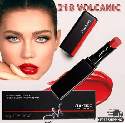 Shiseido VisionAiry Gel Lipstick* ~ 218 VOLCANIC (Orange Red ) 1.6g NIB/Seal $28