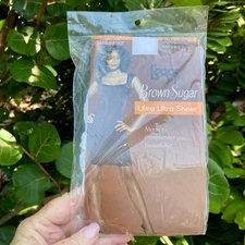 NOS L'eggs Brown Sugar Ultra Ultra Sheer Pantyhose White Sandalfoot Extra Large