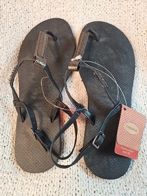 Havaianas You Rio Black Sandals S 8.5 Ankle Strap Comfort Sandals Beach EUR 40
