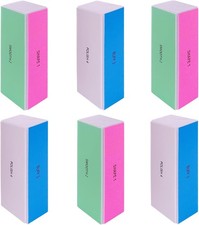 4 Way Nail Buffer Block 6 pcs , Nail Shine Buffers Blocks Files for Natural and