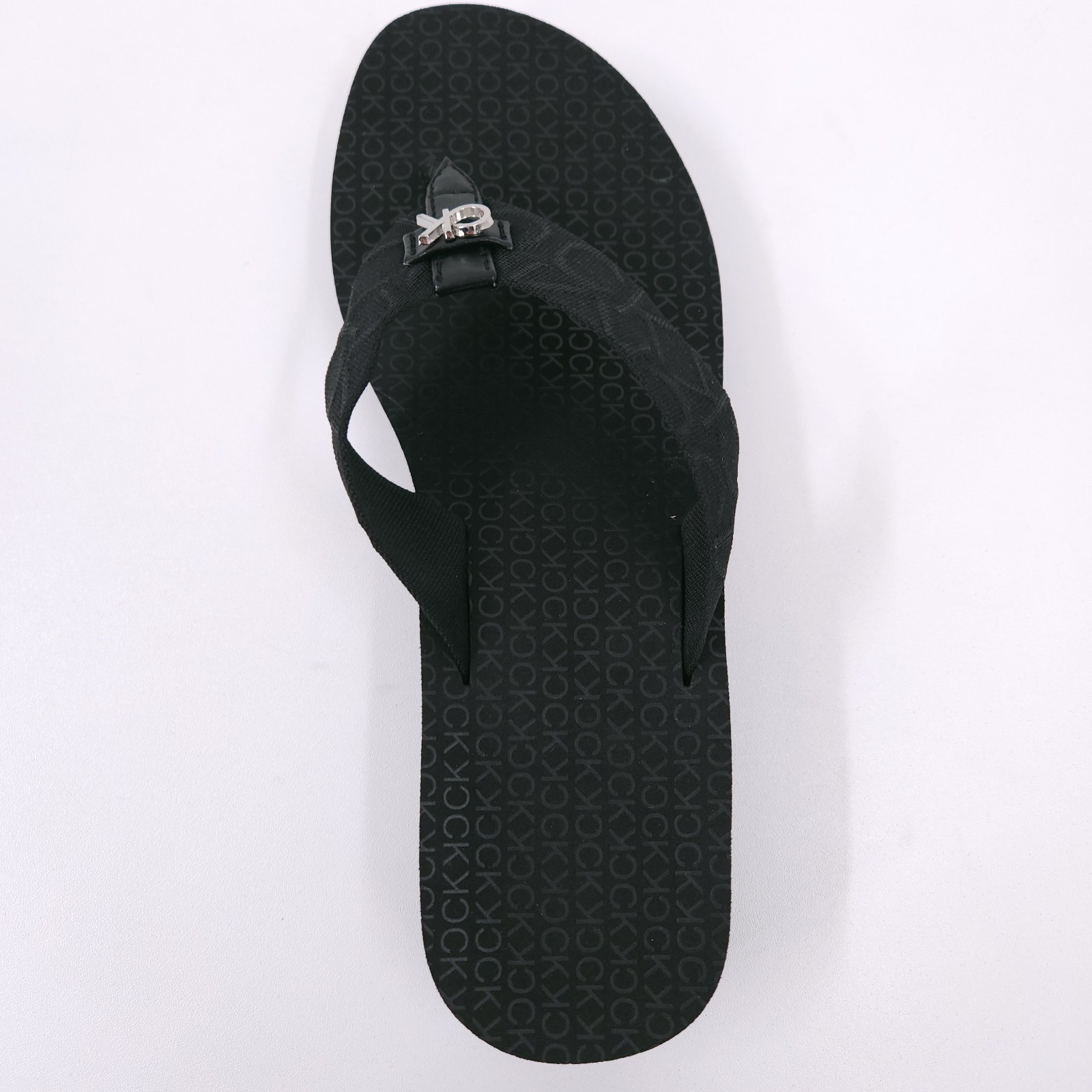 Calvin Klein Meena Platform Thong Black Fabric Sandals Flip Flop Womens Size 8 M thumbnail 3
