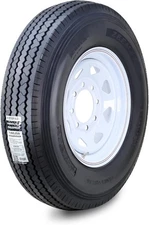 ZEEMAX Trailer Tire Wheel ST225/90D16 10-Ply E 123L 8 Lugx 6.5" White Spoke Rim