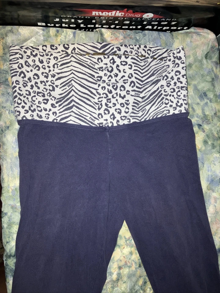 Pantalones capri Y2K rosa tiro bajo plegables LoungeWear talla S Foto 3 de 4