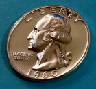 🟅 1960 PROOF 90% Silver Wash. Quarter 25¢ 66-Year-Old Coin