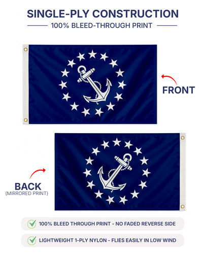 AGAS 12x18in Yacht Club Officers Flag– 200D Nylon - Multi Size Variation - Picture 13 of 128