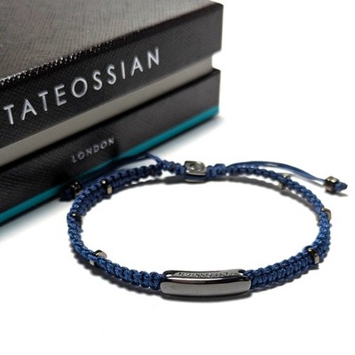  Made In The Uk Tateossian Bracelet Silver 925 Gunmetal/Black/Black Navy