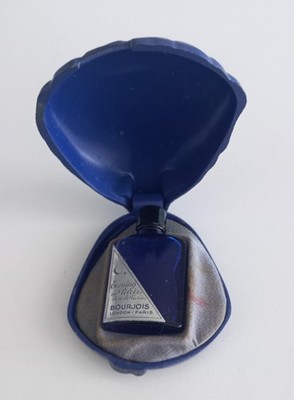 Vintage Bourjois Evening in Paris Perfume Bottle & Blue Shell Case