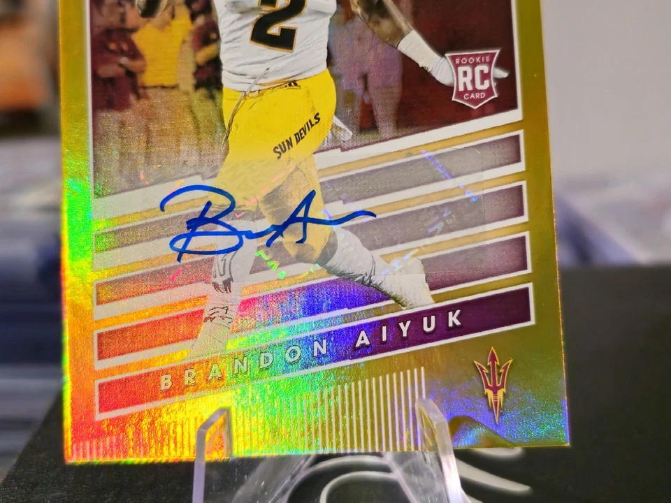 2020 Panini Chronicles Absolute Draft Picks Gold #7 Brandon Aiyuk RC #03/10 🔥 - Image 3 of 4