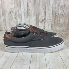 Scarpe da skate casual Vans Era uomo 10 grigio tela marrone bordo pelle