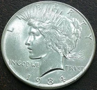 US 1934 Peace Dollar  **