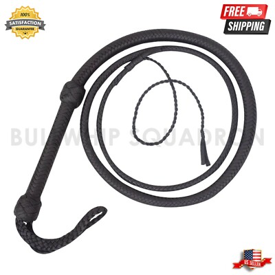 Indiana Jones Bull Whip 4 To 16 Feet 16 Plaits Black Nylon Para-cord