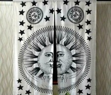 Indian Mandala Burning Sun Curtains Window Wall Drapes Panel Tapestry Room Decor