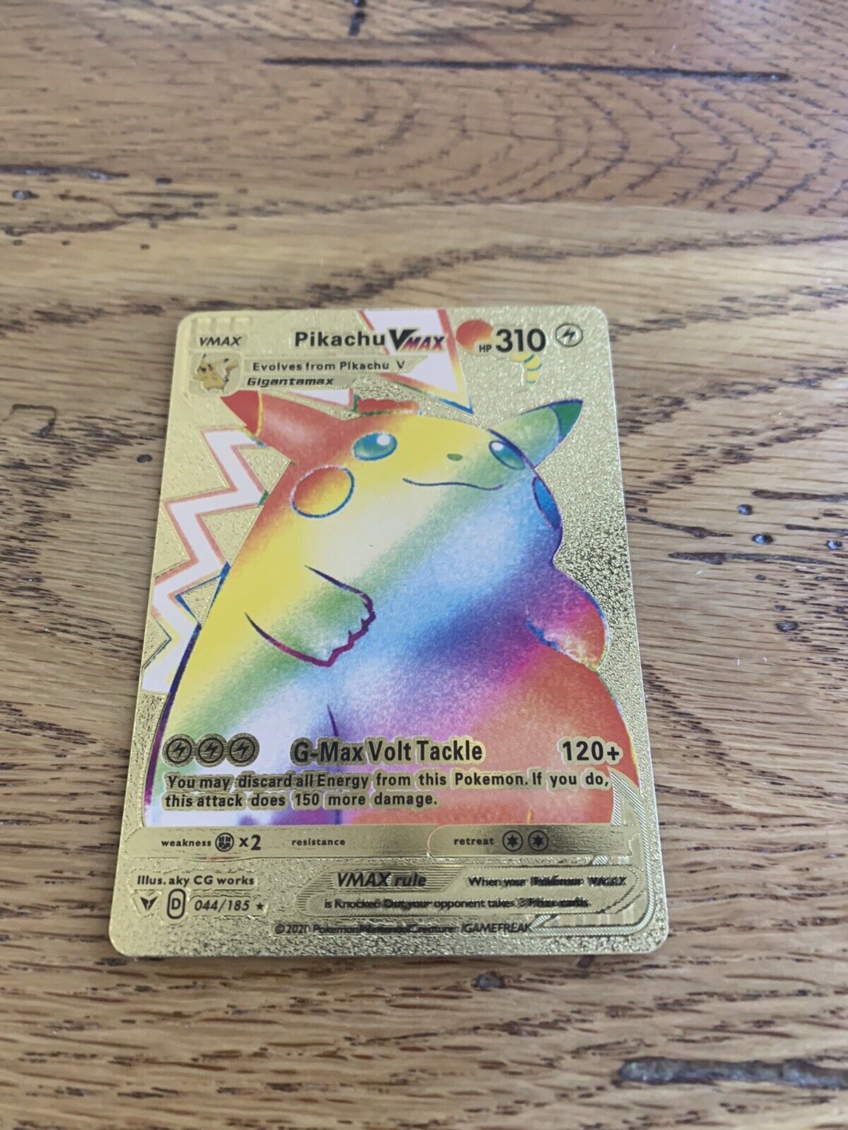 Pikachu VMax Gigantamax Silver Foil Pokemon Card 310hp