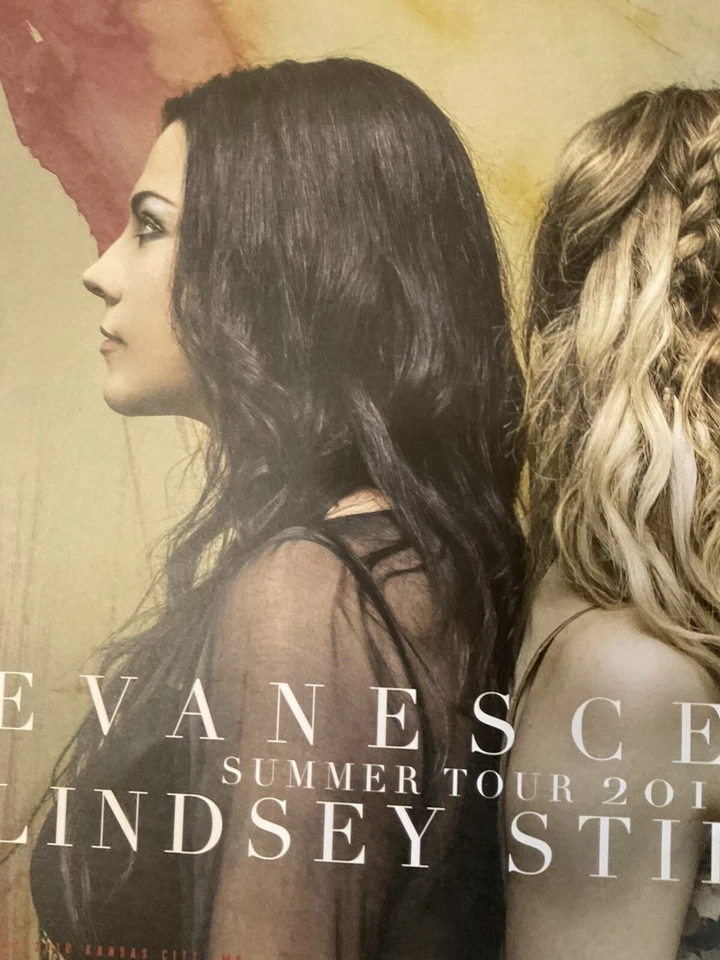 Póster raro de la gira Evanescence Lindsey Stirling 2018 nuevo de lote nuevo 18x24 Foto 2 de 4