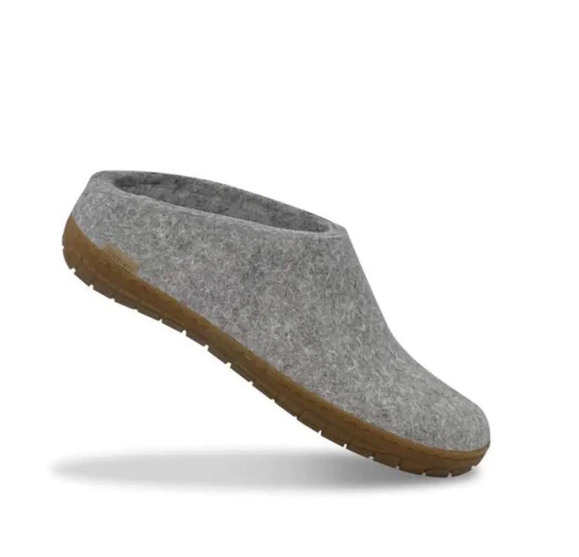 PANTOFOLA D’ORO Glerups Unisex BR 01 00 Slip On con Suola in Gomma Naturale Miele Grigio Nuovo con etichette taglia 36