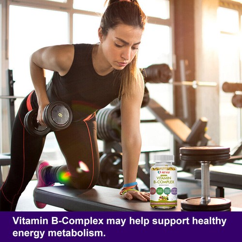 Vitamin B Complex Capsules B1 B2 B3 B5 B6 B7 B9 B12 Folic Acid & Biotin Energy - Picture 10 of 10