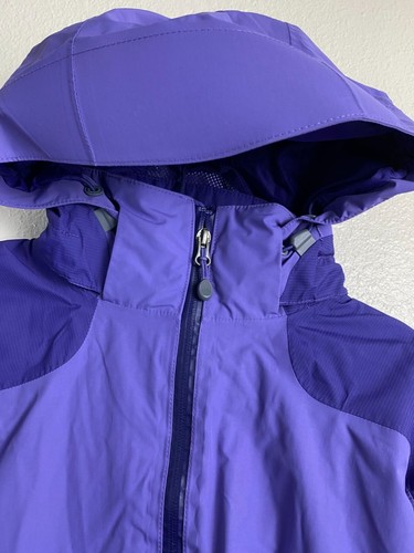 LL Bean Womens Purple Rain Anorak Waterproof Hooded Jacket Sz Medium Colorblock - Picture 10 of 16