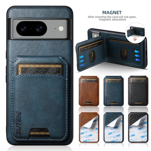 For Google Pixel 8 Pro/8/7 Pro/6A Detachable Card Holder Magnetic Leather Case - Picture 14 of 21