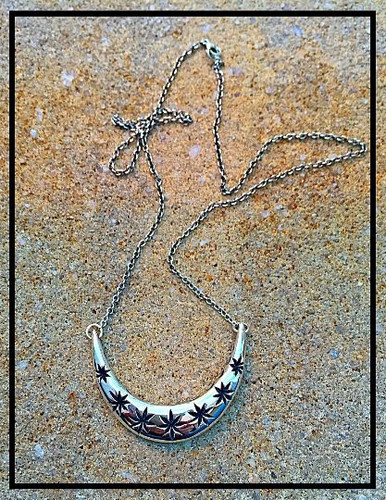 Collar Plata Media Luna y Estrellas, Tara SOA Rock Biker West Love - Imagen 5 de 9