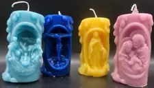 Religious Candles - Jesus on Cross / Virgin Mary / Holy Family / Nativity