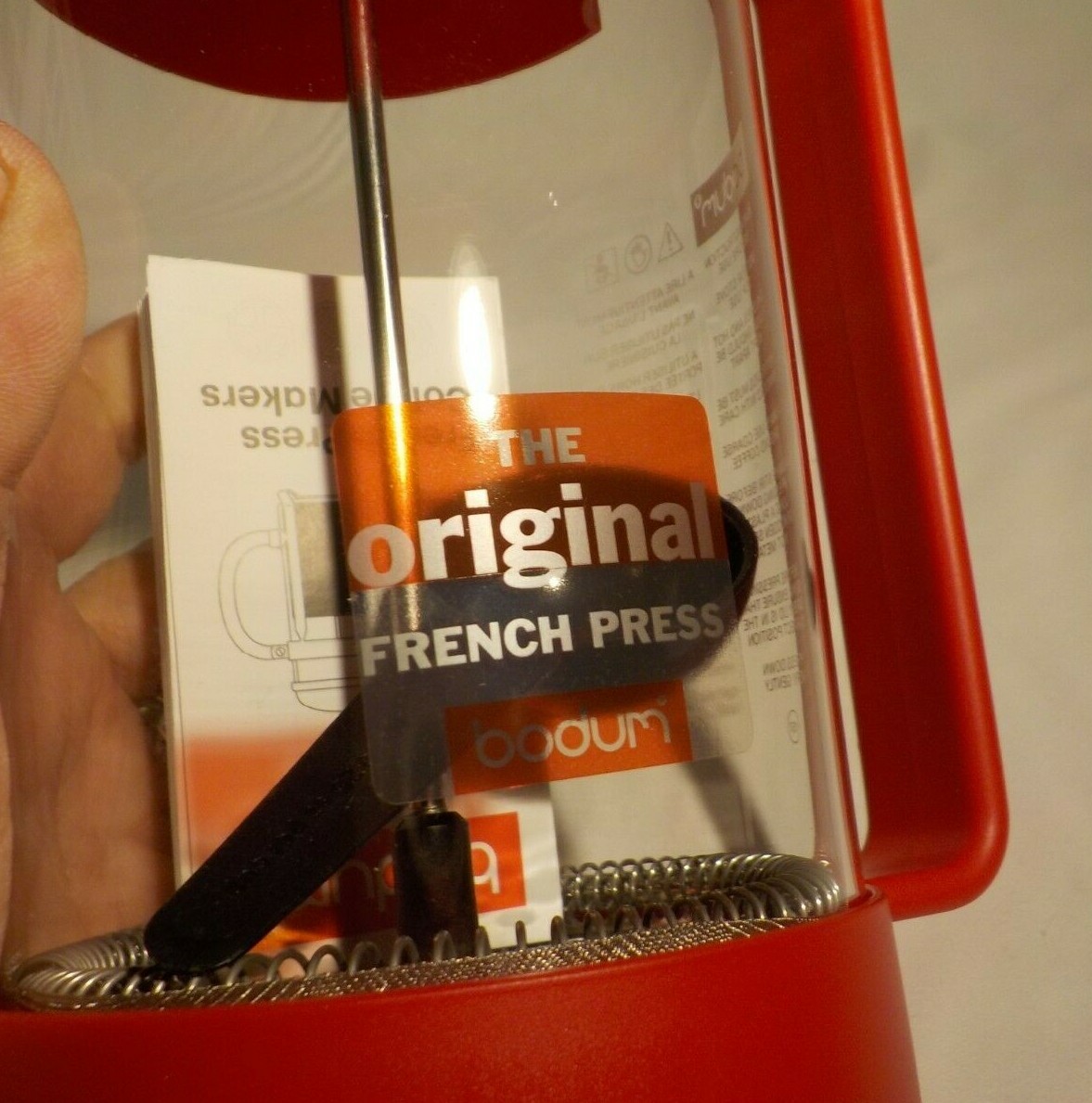 NEW BODUM BRAZIL  RED  French Press 8 cups 34 fl oz  in box