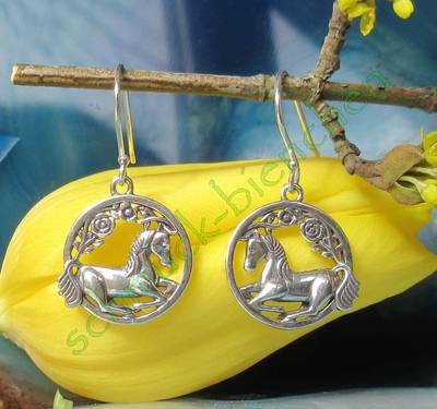 Ohrringe Pferd Einhorn Fabelwesen himmlische Urkraft Sterling Silber 925