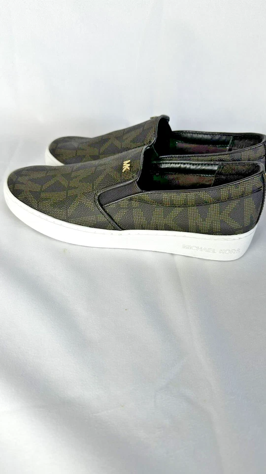 MICHAEL KORS Women's Teddi Signature Logo Brown Slip on Sneakers Size 6.5 - Image 3 of 4