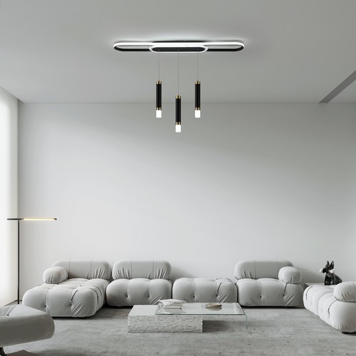 Dimmable Modern LED Ceiling Light Fixture w/ Remote Kitchen Dining Living Room - Picture 12 of 41