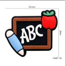 1 pc. Silicone Focal Bead, Beadable accessories Scool Chalkboard Teacher