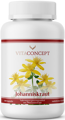 Johanniskraut Extrakt I 5000 mg I 180 Kapseln inklusive Hypericin I VITACONCEPT