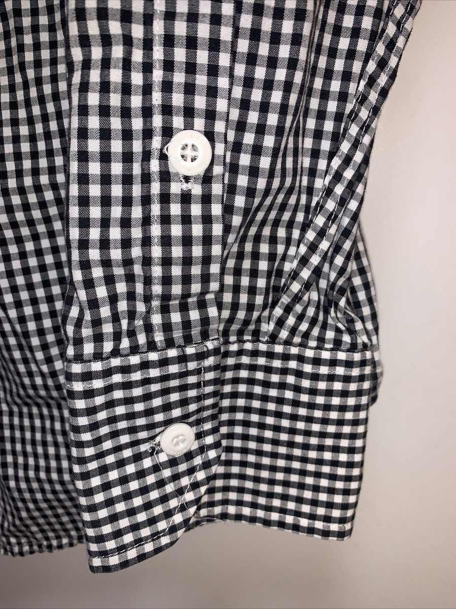 Sean John Button Up Long Sleeve Black & White Shirt Size