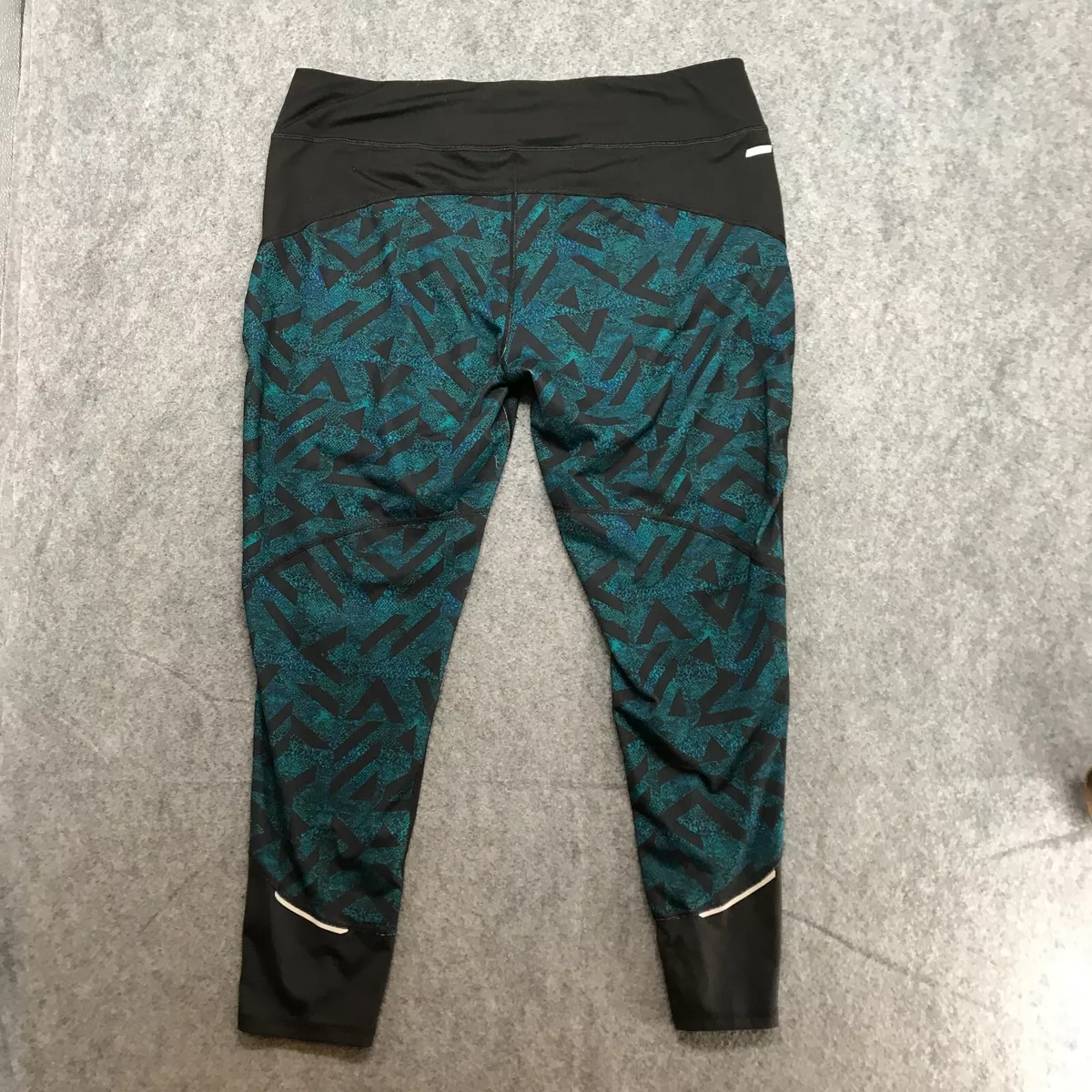 Danskin Now Leggings Womens Size XXL (20) Black Green Active Stretch Pull  On