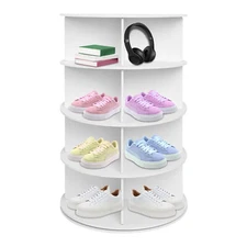 4 Tier Rotating Shoe Rack 360 Degree Rotating Shoe Tower Rack Book Organizer 