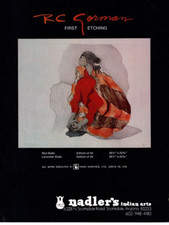 1977 AMERICAN INDIAN ART EXHIBIT AD, RC GORMAN, FIRST ETCHING GALLERY EXHIBIT AD