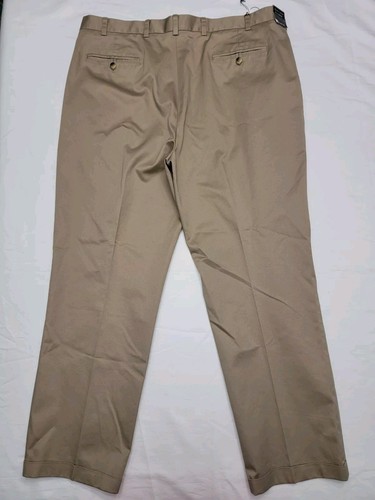 NWT Jos A Bank Pants Men 44X32 Cotton Travelers Pleated Cuffed British Khaki NEW - Picture 12 of 12