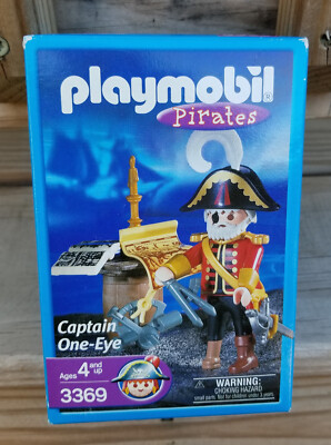 PLAYMOBIL 3369 One Eyed PIRATE Gold Captain FIGURE Map Compass Sextant SEALED US