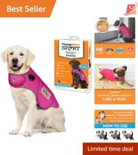 Dog Calming Vest Cotton X-Large Fuchsia Reflective Adjustable Anxiety Relief