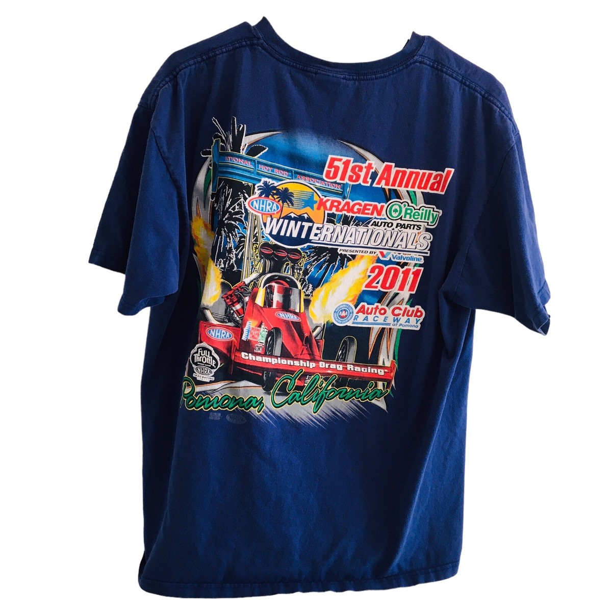 NHRA Drag Racing T Shirt Mid 2000's Hot Rod Sz XL Double Sided