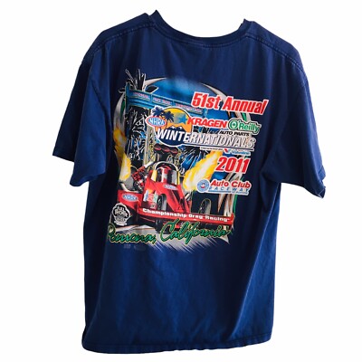 NHRA Drag Racing T Shirt Mid 2000's Hot Rod Sz XL Double Sided