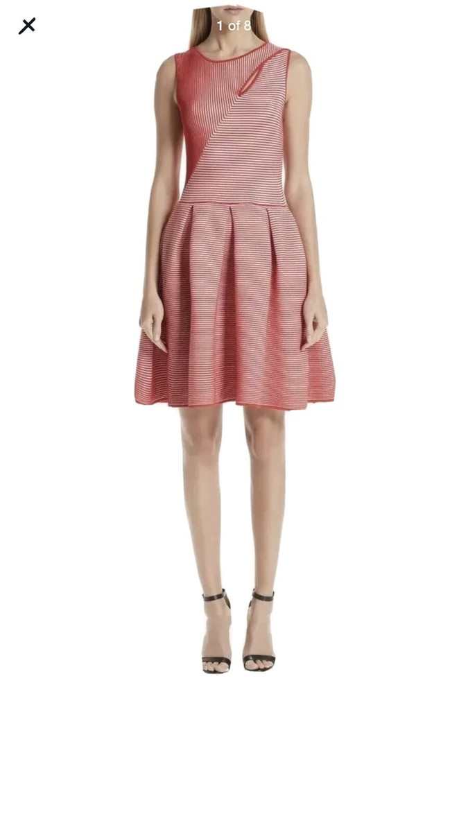 NWT Emporio Armani Stripe Knit Red /White Dress Size 44 Retail  