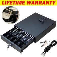 POS Cash Drawer Register Heavy Duty Removable Cash Tray Till Draw 4 Bill 5 Coins