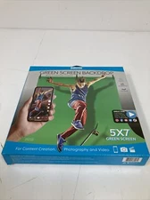 New Bower 5’X7’ Green Screen Backdrop With 3 Holding Clamps