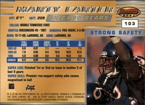 1996 Bowman's Best Football  *COMPLETE YOUR SET*  Pick From List - Picture 204 of 356