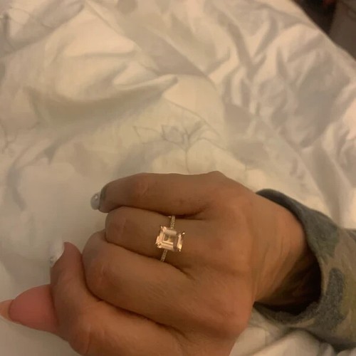 1,74 kt natürlicher Morganit & Diamant Versprechen Band Braut Ring 14 K Gold Größe 6 - Bild 12 von 24