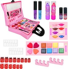 Juego de juguetes de maquillaje para niñas 47 piezas kit de maquillaje lavable para niños para niñas fingir jugar hacer