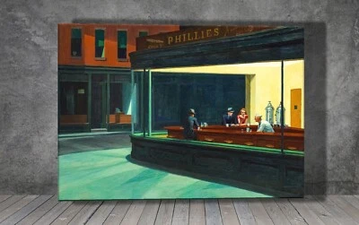 Edward Hopper Nighthawks CANVAS PAINTING ART PRINT 1334X - Image 1 of 4