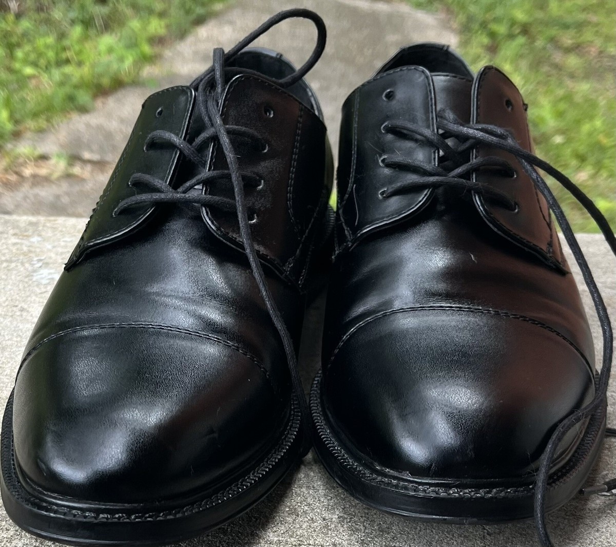 Stafford Classico Black Cap Toe Oxford Dress Shoes -Men