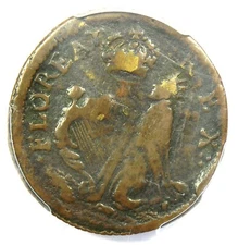 1670 New Jersey St Patrick Farthing Colonial Coin 1/4P - PCGS VF Detail