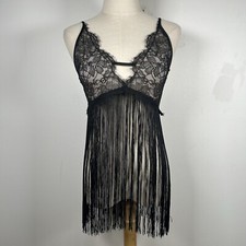 Victoria's Secret LACE BABYDOLL SLIP Fringe Size Medium M Festival