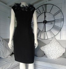 Per Una Speziale Black Occasion evening Party Dress 14 Corsage detail RRP £79